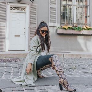 Sam Edelman snakeskin over the knee boots